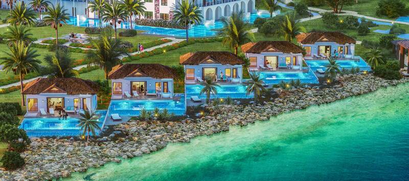 Oceanfront villas at Sandals Royal Caribbean